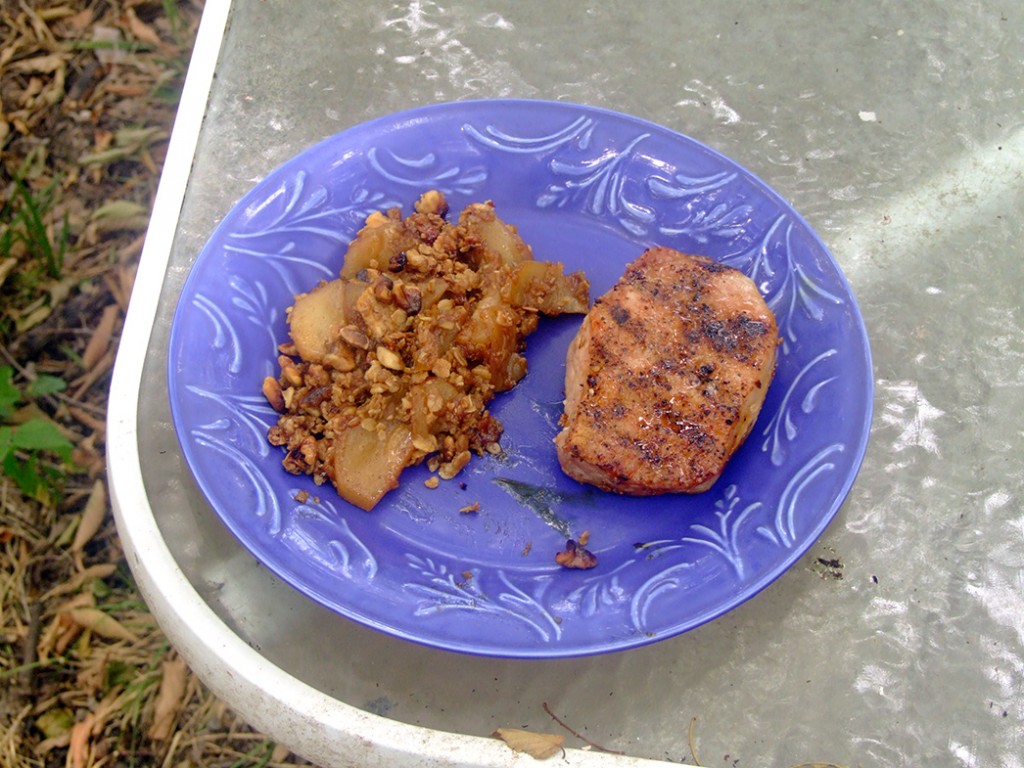 Pork Loin Chop with an apple crisp